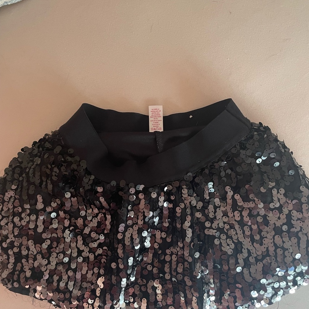 Justice Black Sequin Mini Skirt